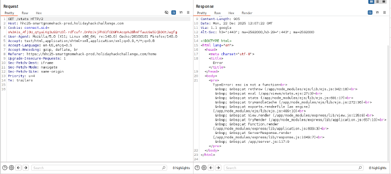 Error revealing template engine